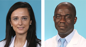Caline Mattar, MD (left) and George B. Kyei, MBChB, PhD, (right)